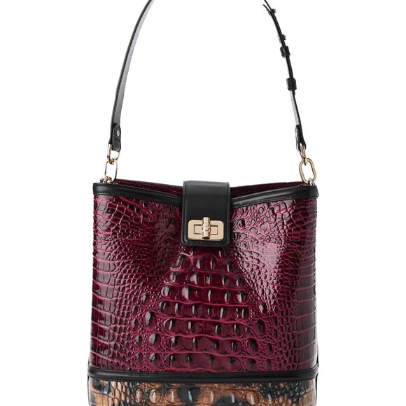 Brahmin Celina Bucket Bag in Cherry Lacquer - Picture 1 of 4